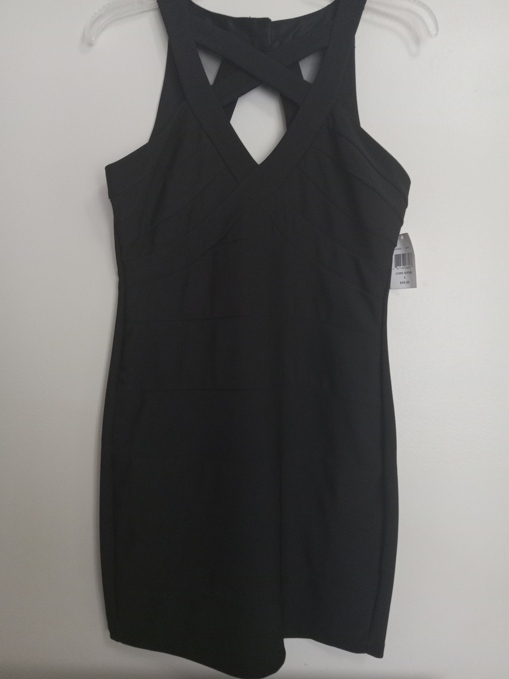 Women's Black Mini Dress With Cutouts
